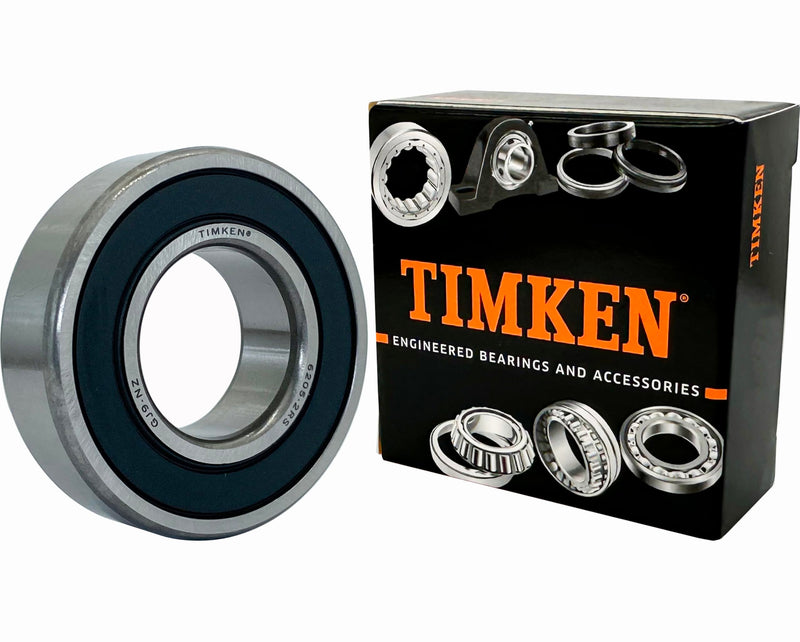 2PACK TIMKEN 6205-2RS Double Rubber Seal Bearings 25x52x15mm Pre-Lubricated and Stable Performance and Cost Effective Deep Groove Ball Bearings