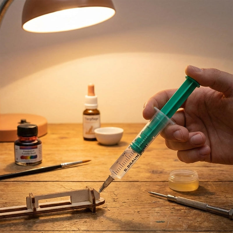 Disposable Syringe Set, 5 x 5 ml Syringes with 6 x Blunt Needles, Sterile Packed, for Ink, Crafts and DIY, with Reusable Storage Bag