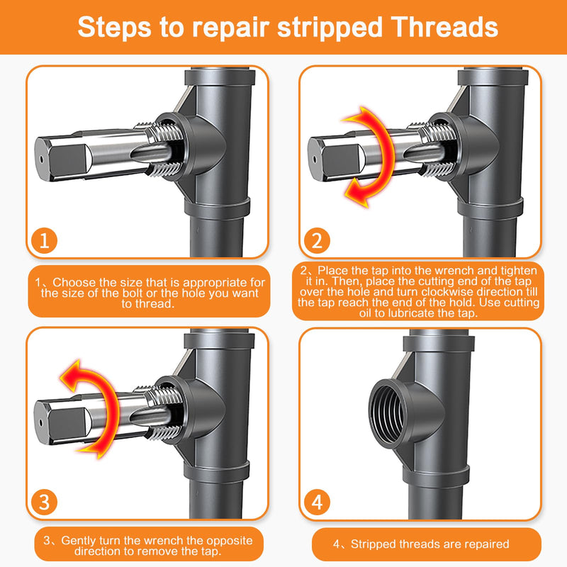 [Australia - AusPower] - 5-Piece NPT Pipe Tap Set, Precision Carbon Steel NPT Tap Set for Clean Accurate Threads, 3/4", 1/2", 3/8", 1/4", 1/8" NPT Tap, Perfect for Plumbers Mechanics DIYers, with Durable Plastic Case 5 Piece NPT Tap 