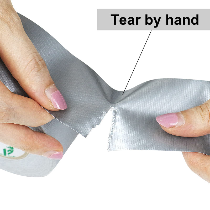 2 Pack Duct Tape Heavy Duty,9 Mil Thickness,2 Inches x 30 Yards,Strong Industrial Strength,Flexible,No Residue,Waterproof and Tear by Hand,Multi-Use for Indoor & Outdoor Repairs (Silver) Silver