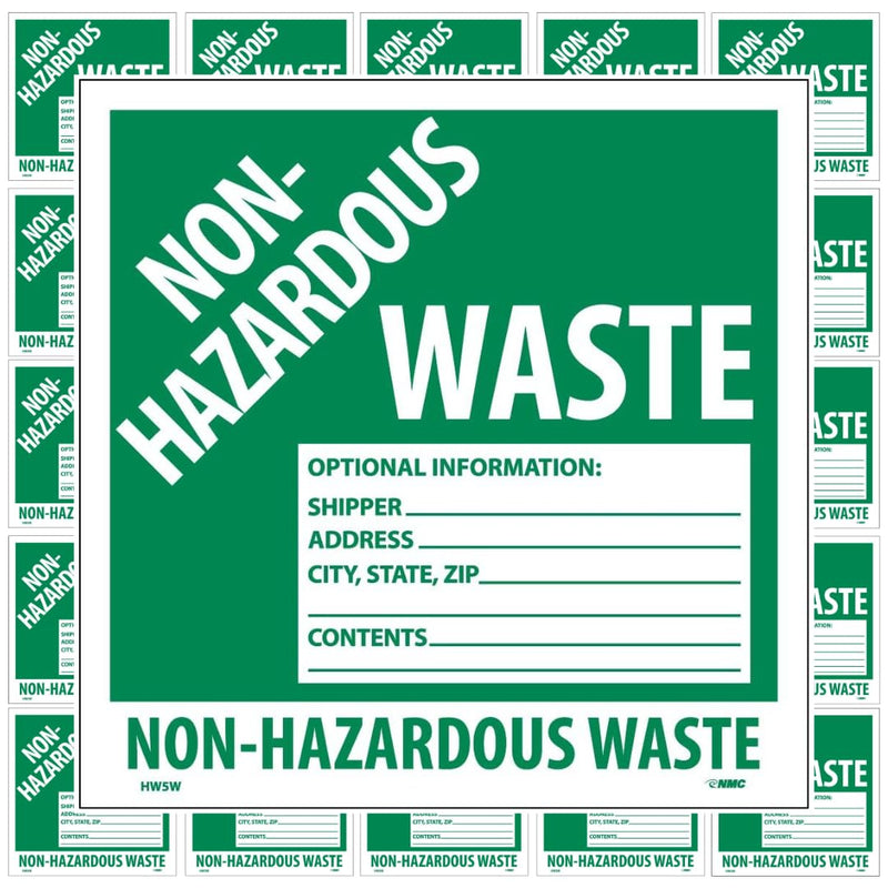 AccuformNMC NMC HW5W Non-Hazardous Waste Optional Information: Shipper, address, city, state, ZIP, contents Label - [Pack of 25]