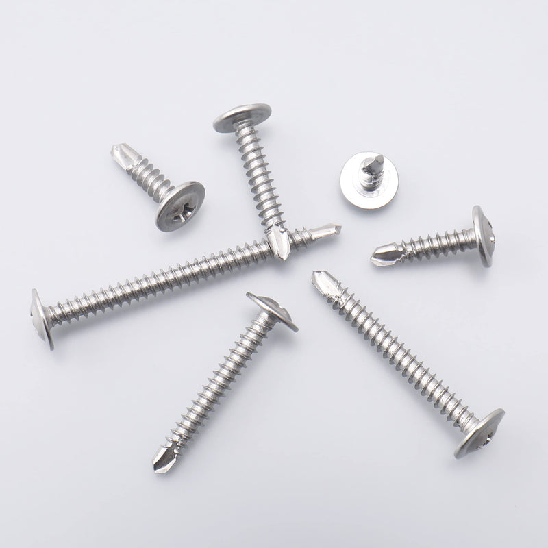 [Australia - AusPower] - #8 Modified Truss Head Sheet Metal Screws Assortment Kit, High Strength 410 Stainless Steel Self Tapping Screws for Metal Plastic & Wood, 145 pcs 1/2" to 2" Self Drilling Screws Self-drilling - Truss 