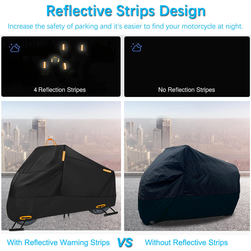 [Australia - AusPower] - Motorcycle Cover Waterproof Outdoor, 300D Heavy Duty Motorcycle Cover for Ninja 250 300 650 1000 Yamaha YZF R1 R7 MT-09 Suzuki GSXR 600 750 1000 Scooter Cover Protection Fits up to 86" - Black L (Fits up to 86") 