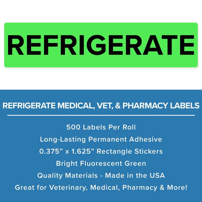 Refrigerate Stickers - Fluorescent Green
