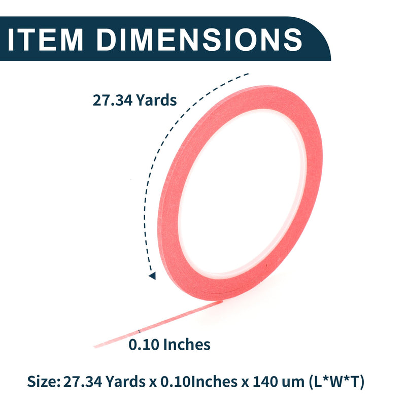 Painters Tape Medium Tack Easy Removal Masking Master Tape Pink 1 Pc 2500 x 0.25 x 0.01cm / 27.34 Yards x 0.10 Inches x 140um
