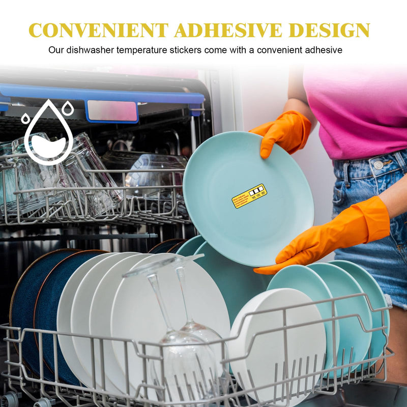 [Australia - AusPower] - 24 Count Dishwasher Temperature Test Strips 3-Temp 160°f/71℃, 170°f/76.5℃, 180°f/82℃ Bulk Heat Test Labels for Commercial Home Dishwashers Waterproof Adhesive Stickers 