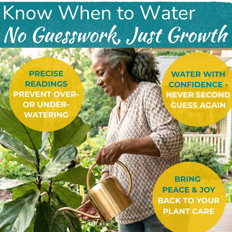 [Australia - AusPower] - Houseplant Resource Center Fiddle Leaf Fig 3-in-1 Soil Moisture Meter for Plants – Best Indoor Plant Water Meter for Potted Houseplants - Light & Moisture Sensor Probe for Optimal Growth 