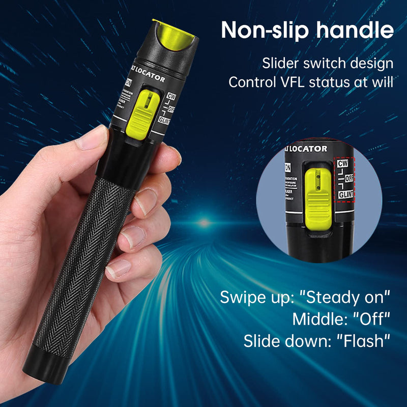 [Australia - AusPower] - Fiber Optic Tester Kit, Portable Optical Power Meter (-70~10dBm) with Fiber Fault Locator for Network Cable Test 50KM Fault Locator & OPM 