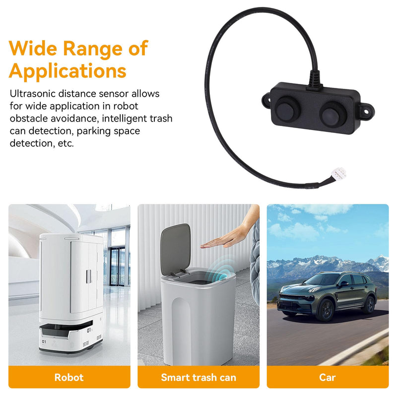[Australia - AusPower] - Ultrasonic Distance Sensor, UART Controlled 3‑450cm Ranging DC 3.3V‑5V Waterproof Ultrasonic Range Detector Ultrasonic Distance Detector for Robot 