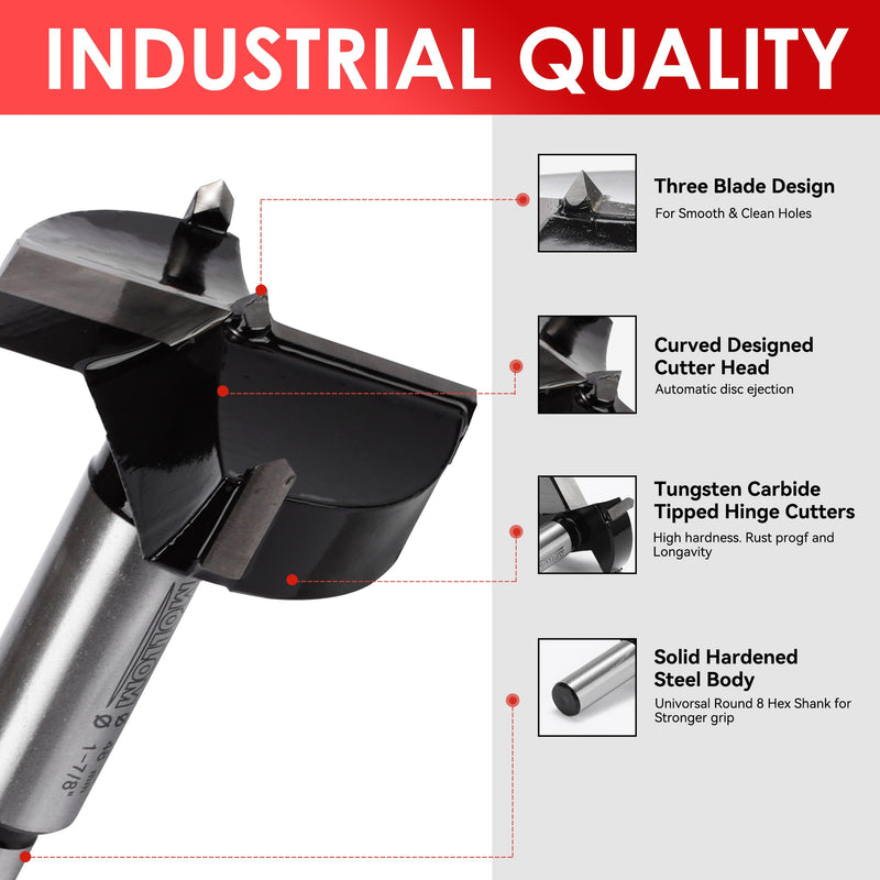 [Australia - AusPower] - 13/16" (21mm) Forstner Drill Bit for Precise Woodworking with Durable YG8 Carbide Thickness of 2.0mm,This Hinge Cutter Tool is Ideal for Hard Wood, Plastic, Plywood. 21mm|13/16" 
