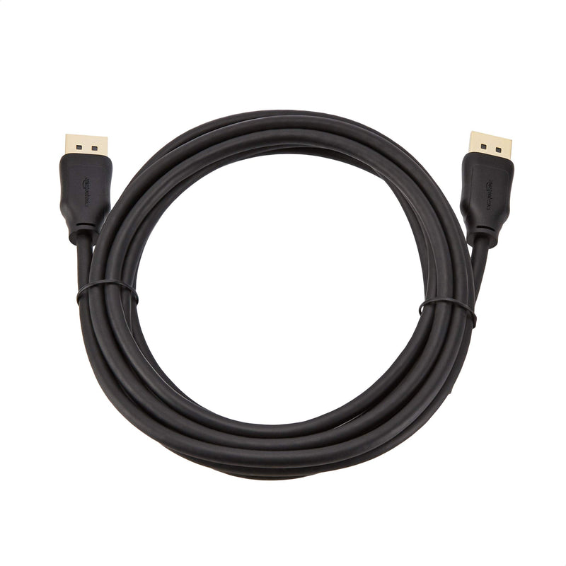 Amazon Basics DisplayPort to DisplayPort 1.2 Cable, 4K@60Hz, 2K@165Hz, 2K@144Hz, High Refresh Rate, Gold-Plated Connectors, 10 Feet, Black (Pack of 3) 10 Feet (Pack of 3)