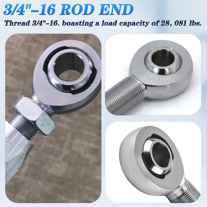 [Australia - AusPower] - 3/4" Heim Joint Rod End Bearing w/Jam Nut,RH 3/4"-16 Thread x 3/4" Bore Chromoly Panhard Rod End Kit for Steering, Suspension,Traction Bars,Links Joints-1Pk 3/4"-RH 