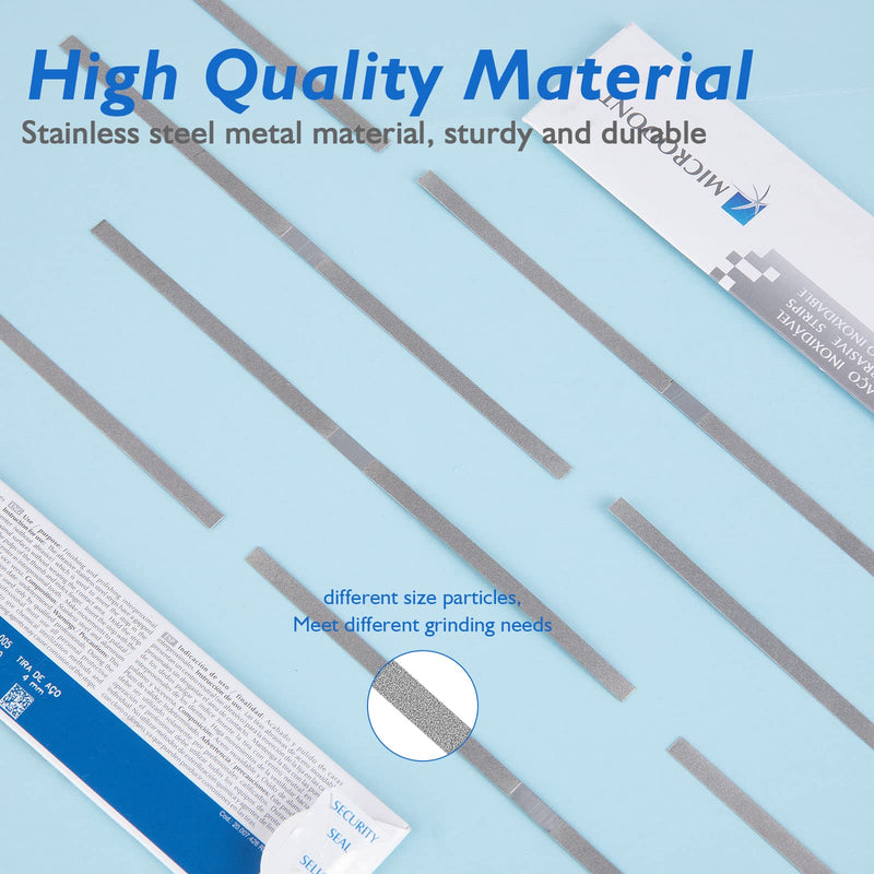 [Australia - AusPower] - Dental Stainless Steel Polishing Strips - Dental Abrasive Stainless Steel Strips Dental Tooth File 4MM Double Side Reusable Dental Care Tools?12pcs? 