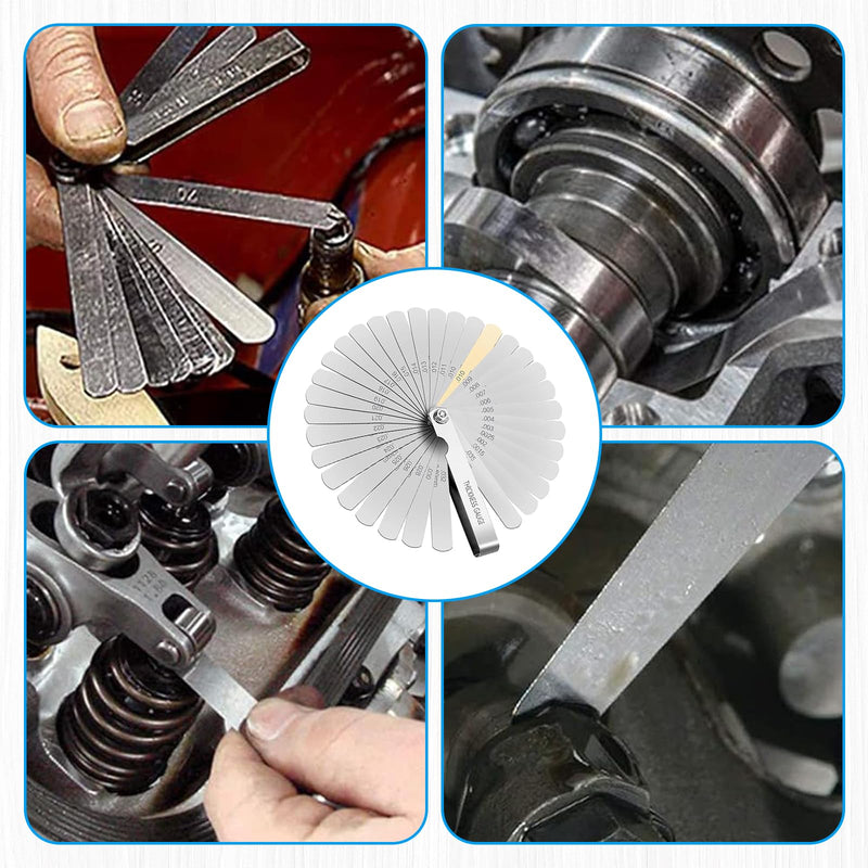 [Australia - AusPower] - 32 Blades Feeler Gauge AYWHP Stainless Steel Feeler Gauge Valve Gauge Spacer Gauge 0.04-0.88mm Thread Gauge Rangefinder Pad Metric Measuring Tool for Measuring Crack Width/Thickness 
