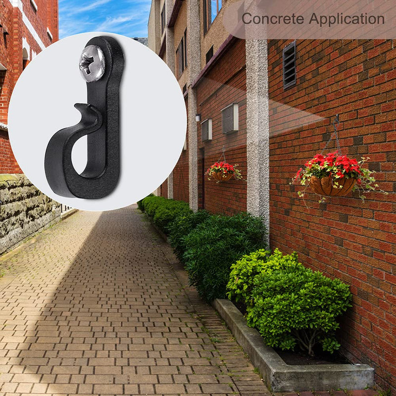 [Australia - AusPower] - SELEWARE Q hanger Hooks for Outdoor String Lights, Christmas Light Hooks with Screw, Indoor Outdoor Light Hooks Clips for Hanging String Lights Fairy Lights Patio Light, 15Pcs 15 Black 