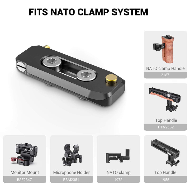 [Australia - AusPower] - SMALLRIG Universal Low-Profile Quick Release NATO Rail Safety Rail 50mm/2inches Long with 1/4'' Screws for NATO Handle Camera Cage EVF Mount – BUN2468 50 mm 