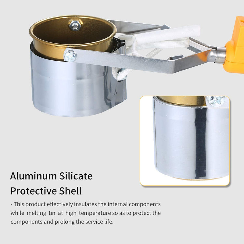 Portable Titanium Alloy Tin Stove Temperature Adjustable Tin Soldering Pot High Performance Tin Melting Oven Small Tin Submersible Oven for Household and Electricians SWDT98-C 380W