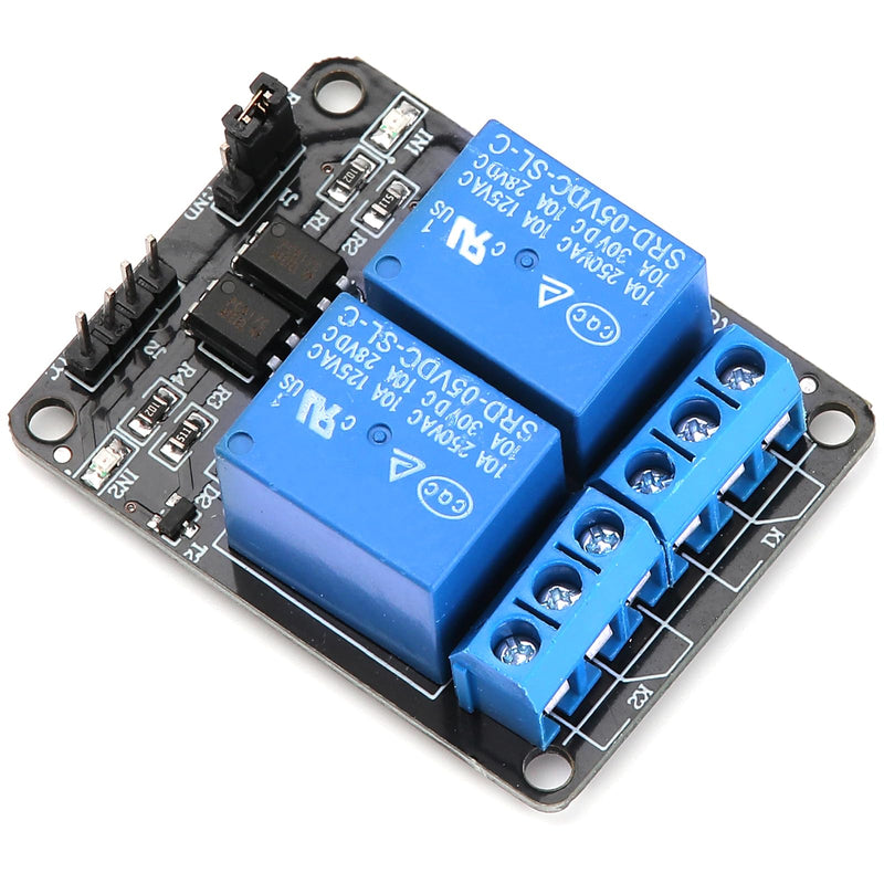 Yizhet 2pcs DC 5V 2 Channel Relay Module with Optocoupler | Relay Shield, For Raspberry Pi, Arduino, TTL Logic, PIC, DSP, AVR & ARM Projects