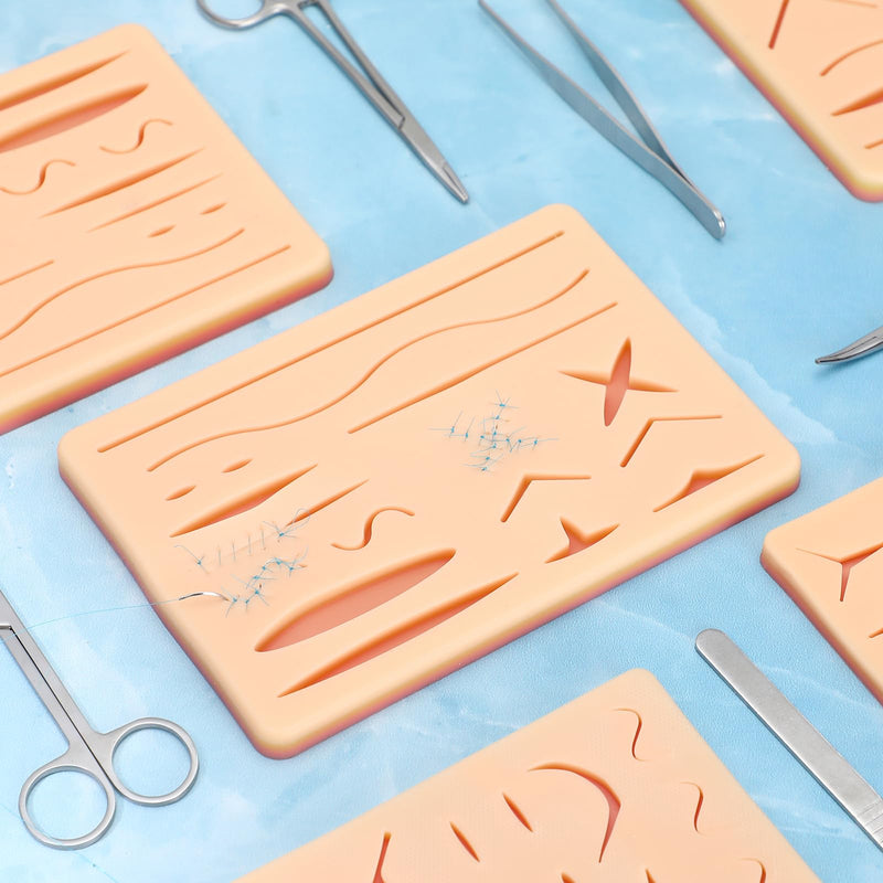 [Australia - AusPower] - 3 Pcs Suture Pad 3 Layer Suture Practice Pad with Wounds Suture Practice Kit, Hard to Rip, Tear or Break for Medical and Vet Students Veterinarian Nurses Training and Practice Classic Style 