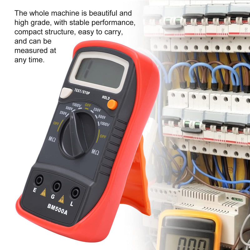 [Australia - AusPower] - BM500A Tester, 1000V LCD Tester Digital Insulation Meter Megohm Meter for Measuring The Insulation of Various Insulating Materials 