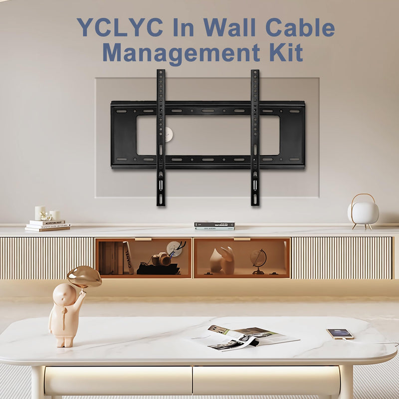 Wire Hiders for TV on Wall, 3in Off White in Wall Cable Management Kit, YCLYC Cable Hider Wall Grommets for Cables, Wire Hider Wall to Install Includes 4 Pass Brackets and 1 Hole Saw Drill 4 Pack Off-white