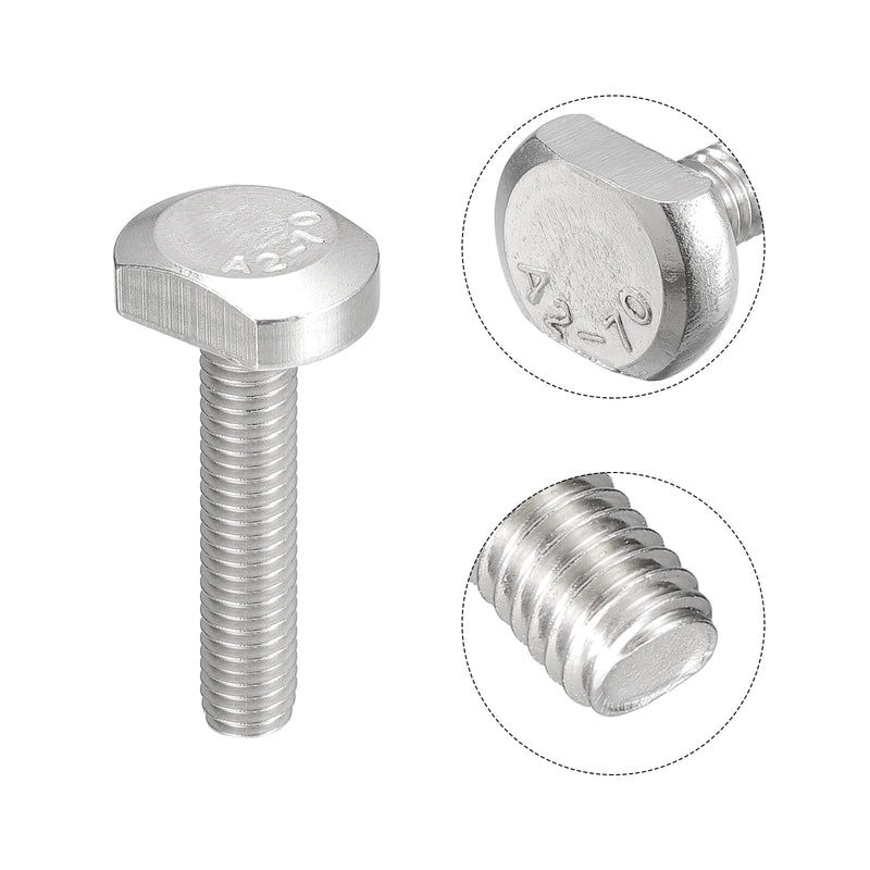 [Australia - AusPower] - uxcell T-Slot Bolts, 20pcs M6x30mm T Slot Drop-in Stud Sliding Bolts 304 Stainless Steel T Shape Screws for T Track 20 