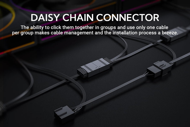 ID-COOLING AF-127-K-TRIO 120mm Case Fan ARGB FDB Bearing PC Fan Daisy Chain Connector Computer Fan for Radiator/CPU Air Cooler/Computer Case, 3 Pack, Black AF-127-ARGB-K TRIO
