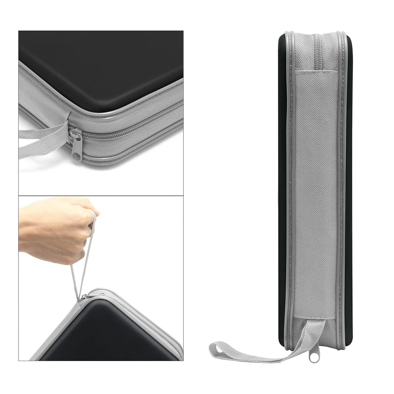 [Australia - AusPower] - CD Case, DVD Case Holder 96 Capacity Hard Plastic CD DVD Disc Cases Storage Binder Wallet for Car Home Office Travel (Black) Black 