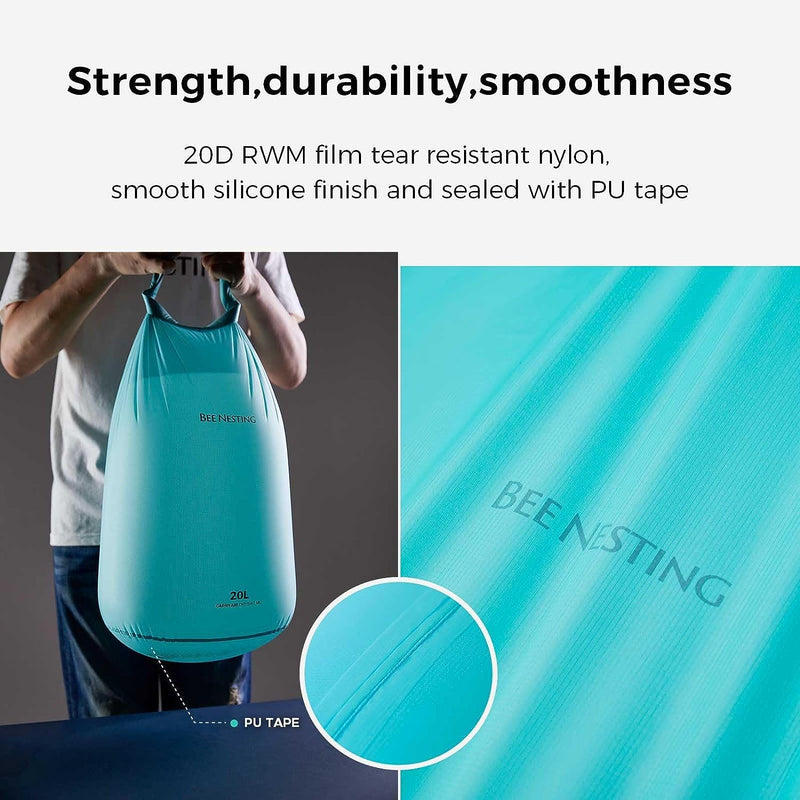 Bee Nesting Waterproof Dry Bag Lightweight Dry Sack Marine Dry Bags Suitable for swimming,kayaking,rafting boating, surfing, outdoor travel, mountaineering,hiking Blue/Green/Grey 2L 4L 8L