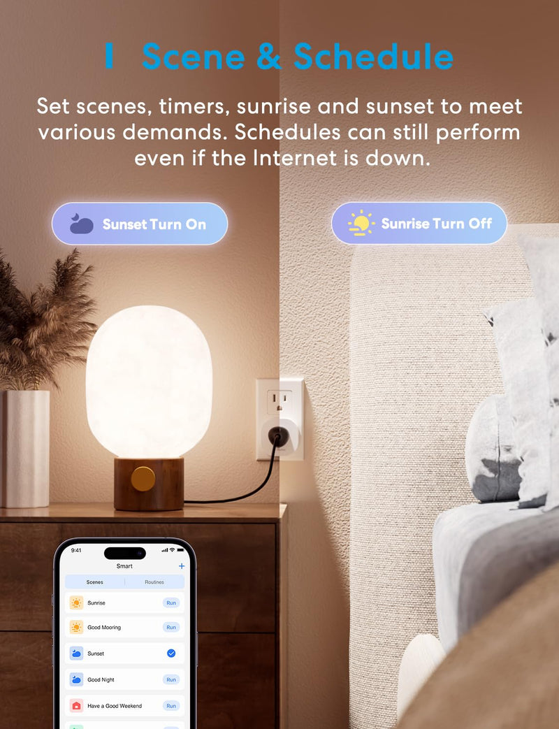 meross Matter Smart Plug Mini, FFS Easy Setup, 100% Privacy Smart Outlet, Compact Size, Support Apple Home, Alexa, Google Home with Schedule and Timer, App and Voice Control, 2.4G Wi-Fi Only (4 Pack) 4
