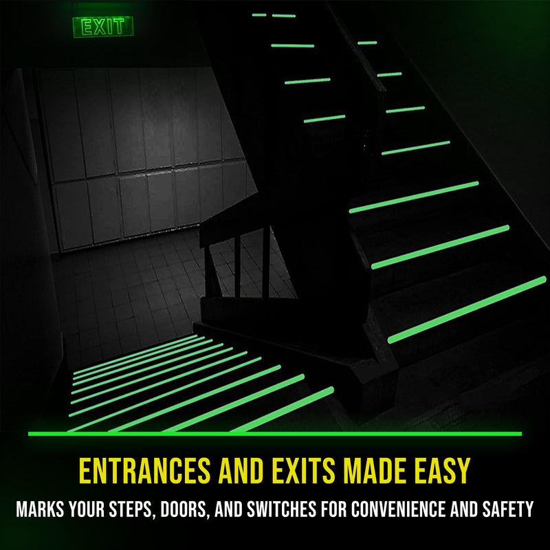 Lockport Glow in The Dark Tape - 2 Pack - 30 Ft x 1 in - Bright - Rechargeable - Reflective - Halloween Decoration, Christmas Decor, Night Decorations, Safety and Home Marking, Stairs, Exit Sign 2-Pack (Bulk Pack)