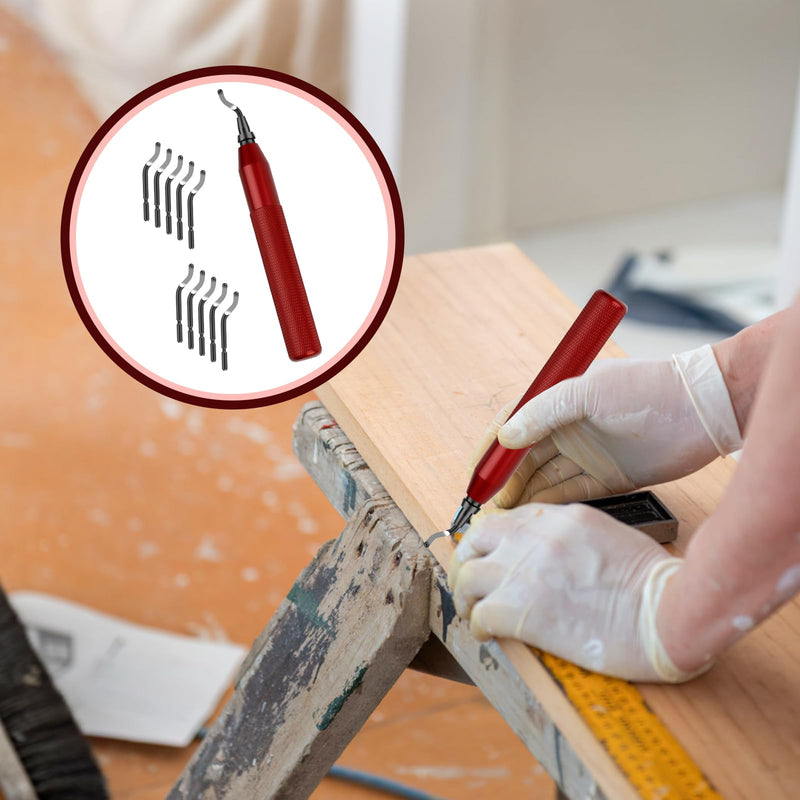 [Australia - AusPower] - Universal deburring tool, 360° rotating blade cutting tool, hand deburring deburring tool with 10 replacement blades, for 3D printers, metal, plastic, PVC, aluminium, stainless steel 