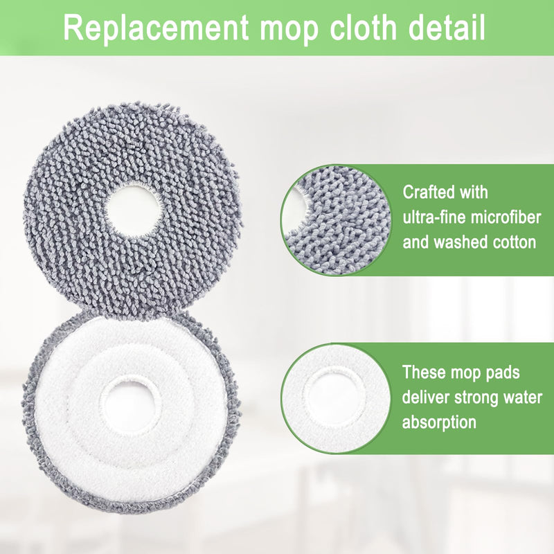 Replacement Parts Accessories Kit for iRobot Roomba Plus 505 Combo 405 Combo Robot Vacuum Cleaner, 2 Roller Brush, 6 Mop Pads, 6 Filters, 8 Side Brush, 8 Vacuum Bags 2+6+6+8+8 Pack