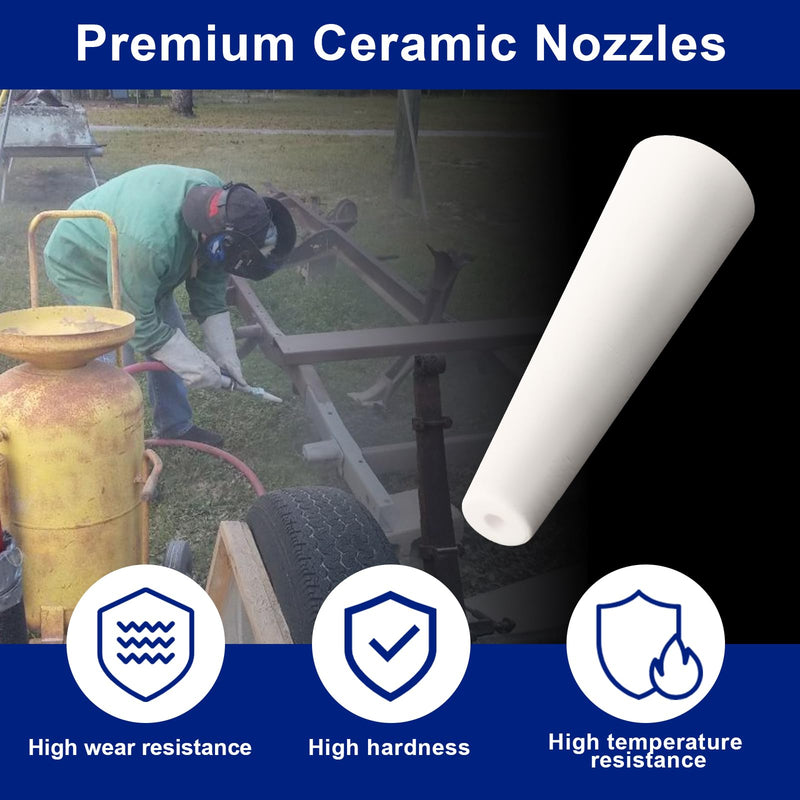 [Australia - AusPower] - Large Sand Blaster Nozzles Tips Ceramic (3/16" ID), Sandblast Gun Nozzle, Sandblasting Cabinet Parts, Rust Removal Abrasive Sandblast Machine Nozzle Replacement-1Pack 