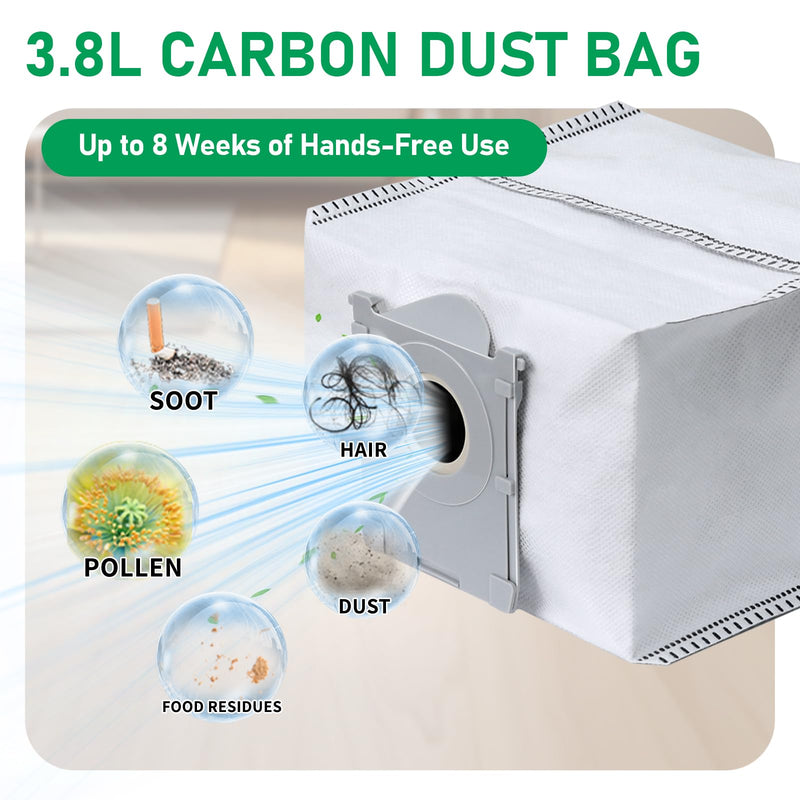 [Australia - AusPower] - Replacement Parts Compatible with Ecovacs Deebot X9 Pro Omni/X9 Pro Robot Vacuum Cleaner,Parts Include 1 Main Brush,2 Roller Mop Pads,6 Hepa Filters,8 Side Brush, 8 Dust Bags 