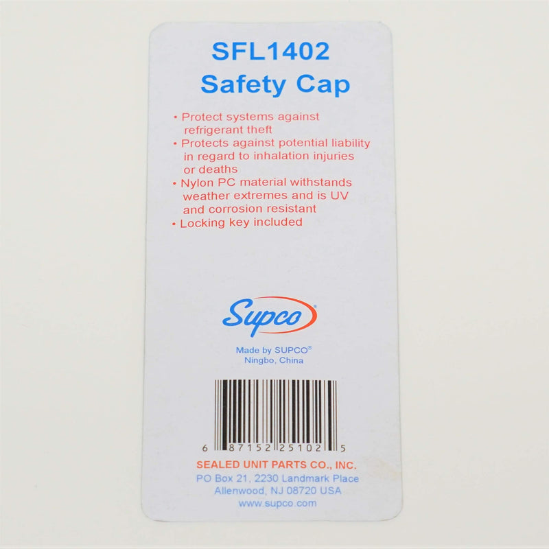 [Australia - AusPower] - Supco SFL1402 TradeFox Access Valve Safety Locking Caps 1/4" Pack of 2 for Refrigerant Gas HVAC 