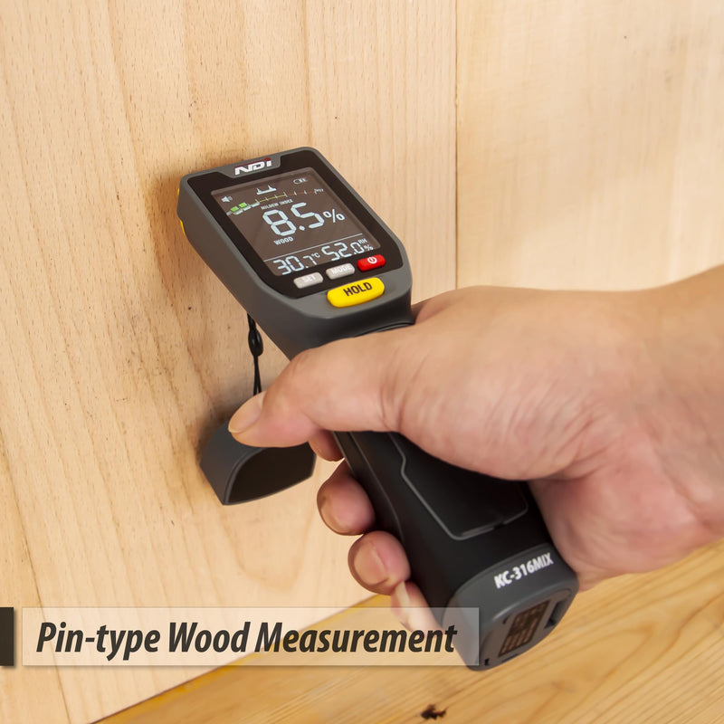 [Australia - AusPower] - NDI 7 in 1 Pin-Type and Non-invasive Moisture Meter Scanner for Dry Wall/Cement Board/Soft Wood/Hard Wood upto 3/4 Inch Depth 