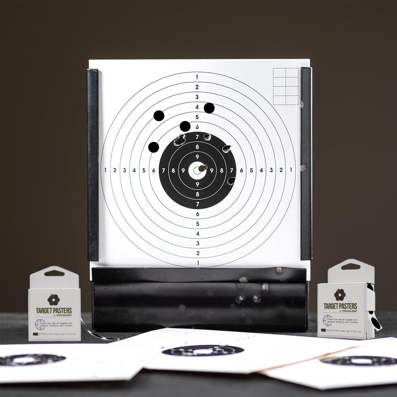 ChromaLabel 0.75 Inch Permanent Round Target Pasters for Shooting and Marksmanship, 1000 Labels per Dispenser Box, Black 3/4" Diameter