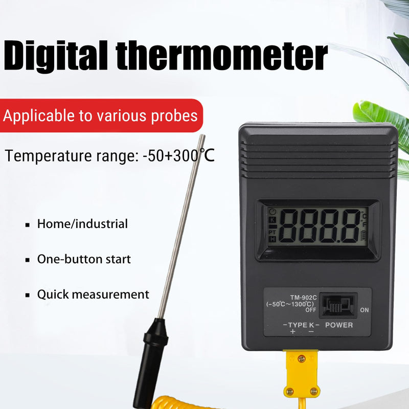 [Australia - AusPower] - Nimomo Thermocouple Thermometer, -50-1300 °C K-Type Digital Thermometer Temperature Meter with Sensor (-50-300 ℃), LCD Digital Temperature Meter for Fridge, Aquarium, HVAC, Industry 