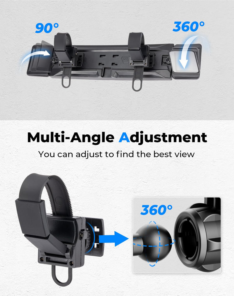 [Australia - AusPower] - KEMIMOTO Large UTV Rear View Mirror 2 Convex Mirror with 1.5"-2" Sturdy Clamp Compatible with Polaris RZR/CFMOTO/Talon/Pioneer/Can-Am X3/Teryx, Multi-Angle Adjustment Quick Install Mirrors 