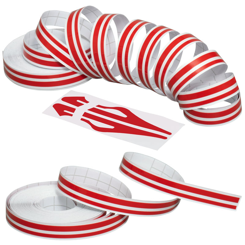 Spurtar 2 Rolls x 33Ft Car Pinstriping Tape Red & 16.4ft/5M Car Interior Trim Strips Red