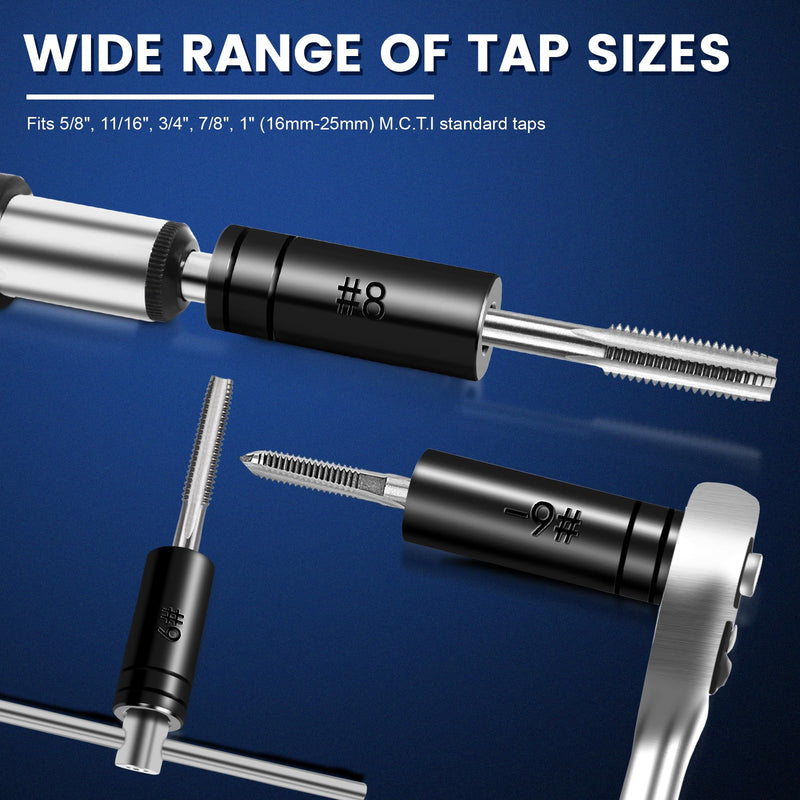 70700 Tap Socket Set, 11-Piece 1/4" & 3/8" Drive Taps Sockets Adapter for Metric & Standard Taps, Compatible with 1/2" and 1/8" NPT, Includes Non-M.C.T.I. Standard Tap 70700-11pcs