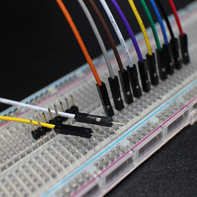 Breadboard Jumper Wires 20 AWG, Bestlus Exclusive Cable Jumpers Wire Bridges 15 cm M/M, 10 Colours, Pack of 120, Square Head 0.1 Inches (6 Inches, M/M) Male-Male, 15 cm 15CM / 6''