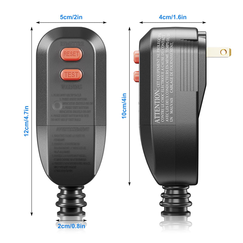 [Australia - AusPower] - ANEKEN GFCI Plug Replacement, Auto-Reset, 15 Amp, 2 Prong, Waterproof Ground Fault Circuit Interrupter Safety Plug for Pressure Washer, Hair Dryer, Weeder, Hot Tub, Pool Pump 