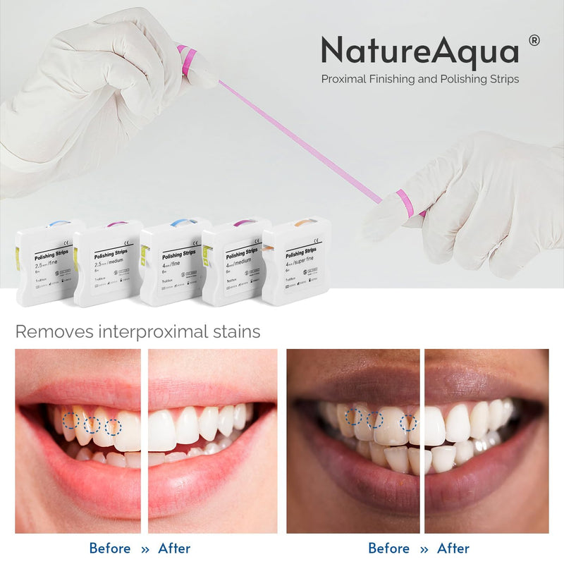 [Australia - AusPower] - Dental Polishing Strips- Medium Grit (50μm), 4mm Wide × 6m Long Roll, Pink Color - Abrasive Strips for Teeth Polishing, Interdental Finishing- Safe for Professional & Home Use 