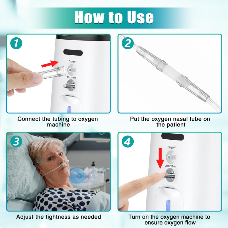 Geiserailie 3 Pack 7Ft Adult Oxygen Tubing with 2 Tubing Connector, Soft Oxygen Tube with Connector, High Flow Tube Hose for Breathing, Non Kinking Lightweight for Adult (Transparent) Transparent