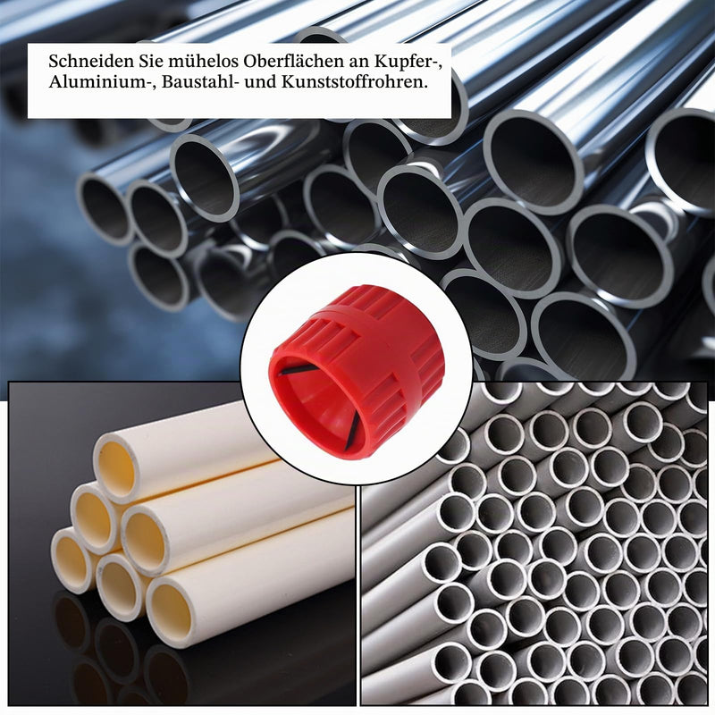 2 pieces 2 in 1 deburring copper pipe deburrer internal external deburrer | Copper Pipe Pipes Deburring Pipe Deburring Tool for Copper Aluminium Tubes Soft Steel Tubes Indoor and Outdoor 5-38 mm (Red)
