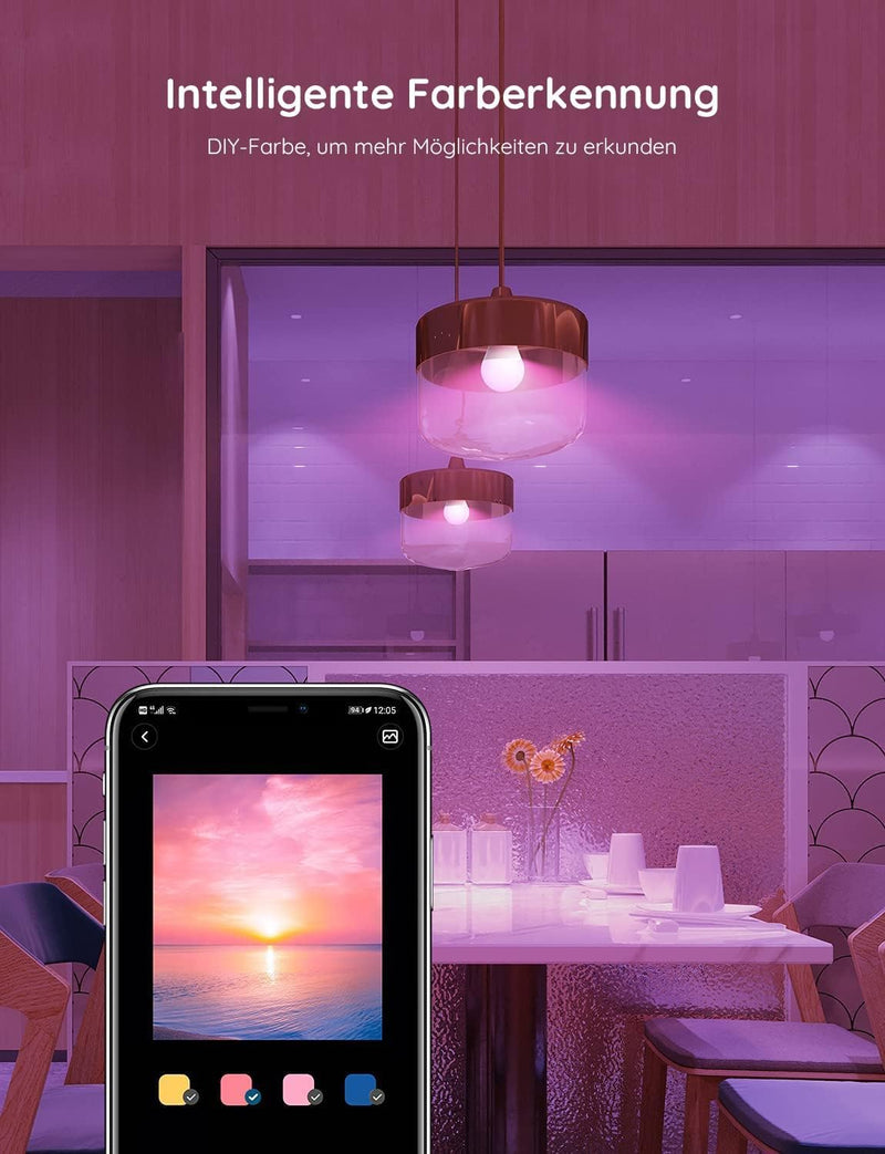 Govee Smart Bulb E27, WiFi LED Lamp RGBWW Compatible with Matter, Alexa and Google Assistant, dimmable with 16 million DIY Colors, 800LM, 54 Scenes, Smart Home Alexa Accessories, 2 pack | Smart bulb compatible with Matter, Alexa and Google Assistant, 1...