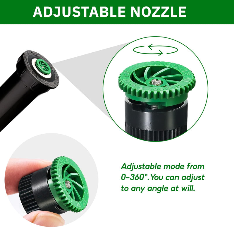 [Australia - AusPower] - 10 Pieces Variable Arc Nozzle, Pop-up Sprinkler Heads Replacement Compatible with Most of 360 Degree Adjustable Pop Up Sprinklers Spray Head for Garden Lawn Irrigation (12AN) 