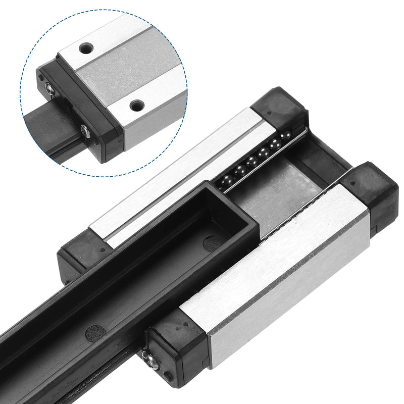 uxcell 2pcs MGN12 300mm Linear Guide Rail with 2pcs MGN12H Sliding Carriage Block Bearing Steel and 2pcs Plastic Mini MGN12 Linear Guide for DIY 3D Printers and CNC Machine, Black